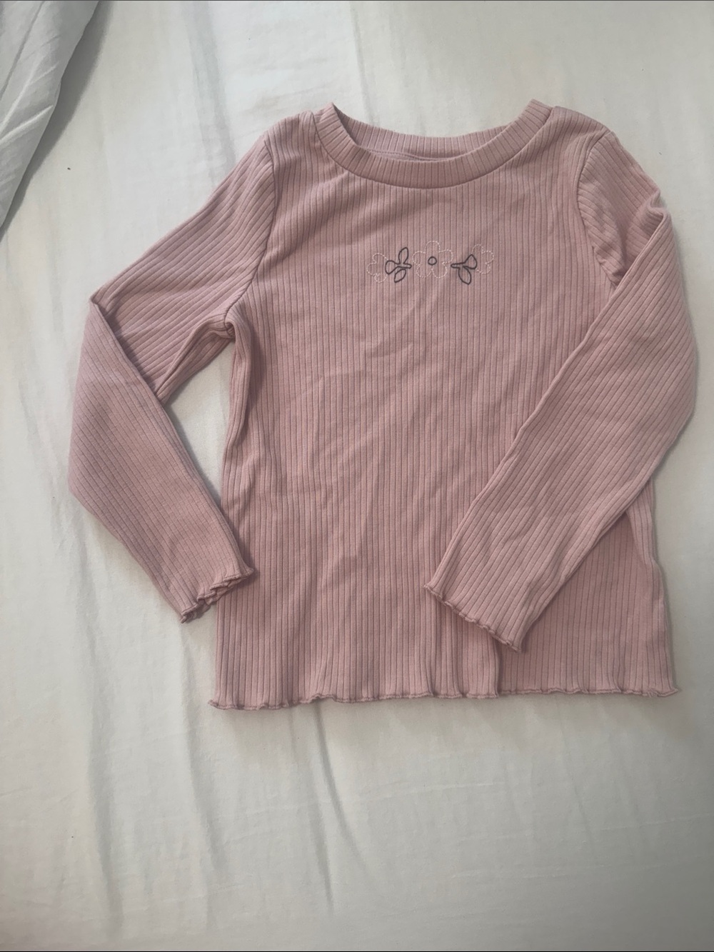 Cat & Jack Girls' Long-Sleeve Ribbed Top - Dusty Rose